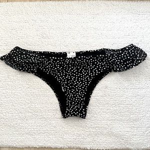 Oysho Bikini Bottoms Polka Dot Ruffle Medium NWT